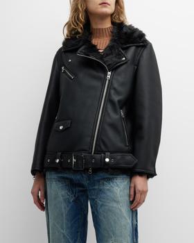 推荐Carrie Faux Shearling Biker Jacket商品