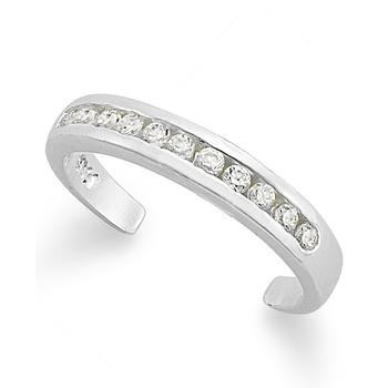 商品Giani Bernini | B. Brilliant Sterling Silver Toe Ring, Cubic Zirconia Channel-Set Toe Ring (1/5 ct. t.w.),商家Macy's,价格¥90图片