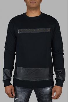 推荐Luxury Sweatshirt For Men   Philipp Plein Black Sweatshirt With Lettering商品