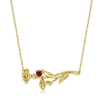 RS Pure | RS Pure by Ross-Simons Garnet Carnation Flower Necklace in 14kt Yellow Gold,商家Premium Outlets,价格¥2021