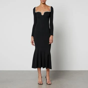 推荐Self-Portrait Diamante-Embellished Ribbed-Knit Midi Dress商品