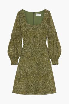 商品MIKAEL AGHAL | Shirred printed crepe de chine dress,商家THE OUTNET US,价格¥1691图片