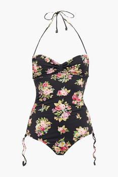 推荐Honour ruched floral-print halterneck swimsuit商品