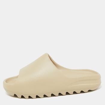 yeezy slide真假, YEEZY | Yeezy x Adidas Beige Rubber Slide Pure Sandals Size 42商品图片 9.4折, 满1件减$100, 满减