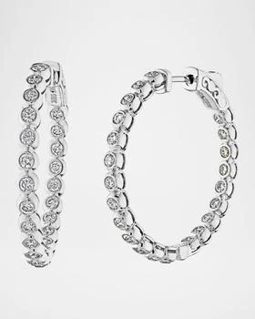 Cassidy Diamonds | 18K White Gold Medium Diamond Hoop Earrings, 1",商家Neiman Marcus,价格¥38594