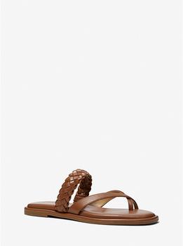 Michael Kors | Alba Braided Faux Leather Slide Sandal商品图片,4.5折起