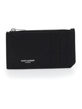 Yves Saint Laurent | Saint Laurent Logo Detailed Zip-Up Cardholder,商家Cettire,价格¥2579
