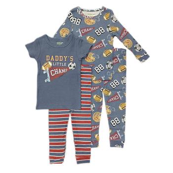 商品Toddler Boys Tight Fitting Sleepwear Pajamas, 4 Piece Set图片