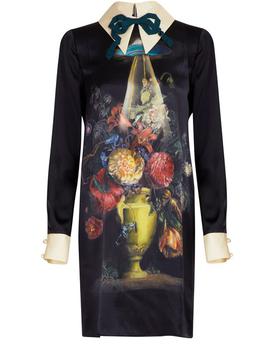 Gucci | Space Flowers silk dress商品图片,额外9.5折, 额外九五折