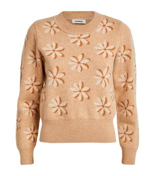 Sandro | Wool-Cashmere Floral Sweater商品图片,