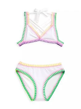 PQ | Little Girl's & Girl's Rainbow Embroidered Bikini Set,商家Saks Fifth Avenue,价格¥586