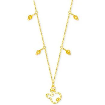 推荐Year of Rabbit & Dangling Bead 16" Pendant Necklace in 24k Gold商品
