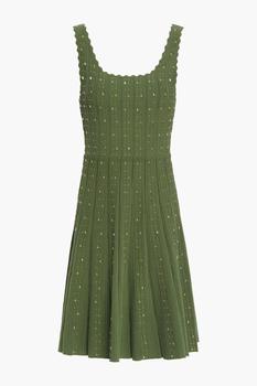 sandro dress, Sandro | Avah scalloped embellished ribbed-knit mini dress商品图片 4.4折