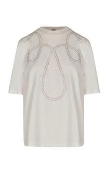 推荐Johanna Ortiz - Chalana Embroidered Cotton T-Shirt - White - L - Moda Operandi商品