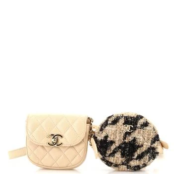 [二手商品] Chanel | CC Waist Bag with Coin Purse Quilted Lambskin and Tweed,商家Premium Outlets,价格¥14042