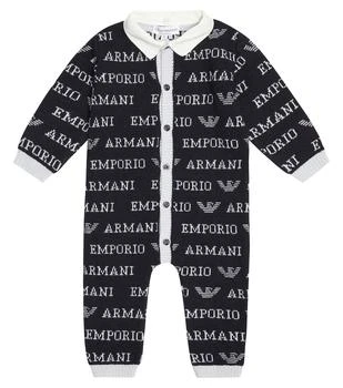 Emporio Armani | 婴幼儿 — Logo嵌花羊毛混纺连身衣,商家MyTheresa CN,价格¥992