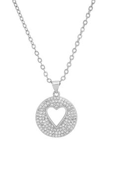 商品18K White Gold Plated Crystal Heart Necklace图片