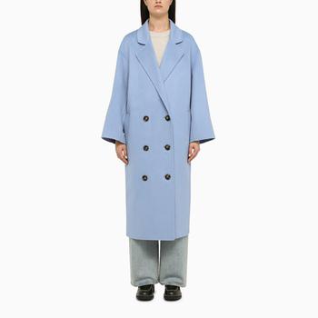 推荐Oversized wool and cashmere sky-coloured coat商品