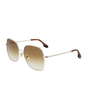 Victoria Beckham | Oversized Square Hammered Metal Sunglasses 