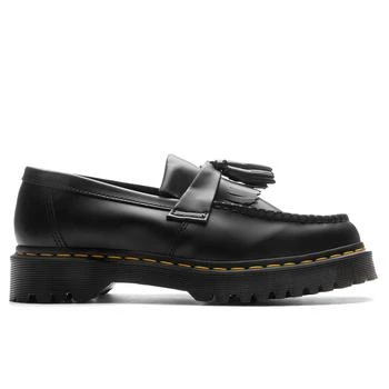 推荐Adrian Bex Smooth Leather Tassel Loafers - Black商品