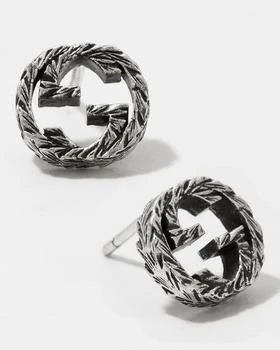 Gucci | Interlocking G 10mm Stud Earrings in Aged Silver,商家Neiman Marcus,价格¥2302