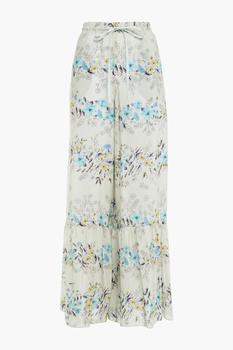 RED Valentino | Gathered printed silk wide-leg pants商品图片,2.5折