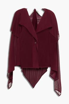ROLAND MOURET, ROLAND MOURET | Draped cutout herringbone jersey top商品图片 3折