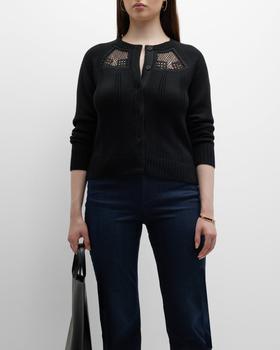 Kobi Halperin | Wendy Lace-Inset Snap-Front Sweater商品图片,满$200减$50, 满减