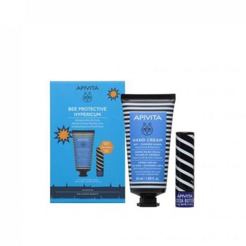 apivita好用吗, Apivita | Bee Protective Hypericum Set: Hand Cream + Lip Care Cocoa Butter Spf20商品图片 额外8折, 额外八折