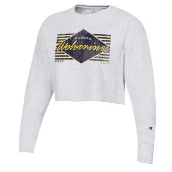 CHAMPION | Champion Michigan Reverse WeaveCropped Pullover... - Women's 