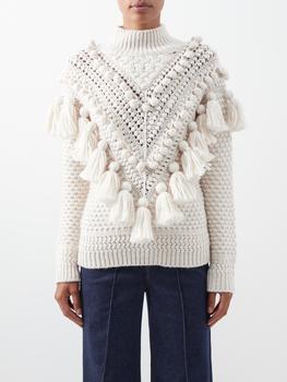 Zimmermann | Kaleidoscope high-neck tasselled wool sweater商品图片,满$230享8折, 满折