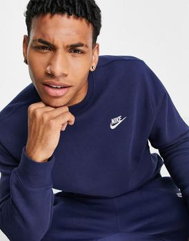 推荐Nike Club crew neck sweat in navy商品