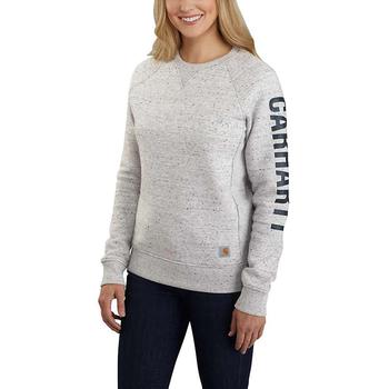 推荐Carhartt Women's Relaxed Fit Midweight Crewneck Block Logo Sleeve Graphic Sweatshirt商品