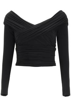 Crossover Culture多少钱, Self Portrait | Self-Portrait Crossover Neck Long-Sleeved Top - UK4 / Black商品图片 6.9折