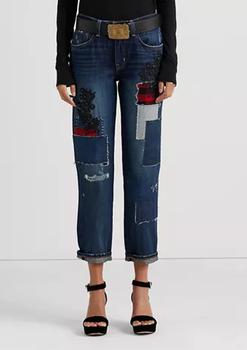 Petite Patchwork Relaxed Tapered Ankle Jeans product img