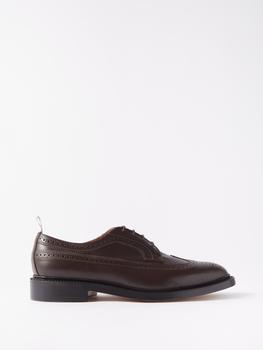 thom browne鞋, Thom Browne | Tricolour-trim leather longwing brogues商品图片 