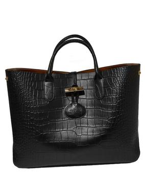 推荐Longchamp Roseau Croc-Embossed Top-Handle Women&apos;s Tote Bag L1986924001商品