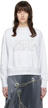 we11done卫衣图片, We11done | White Cotton Sweatshirt商品图片 3折