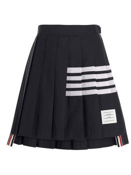 Thom Browne | Thom Browne Logo Patch Pleated Mini Skirt商品图片,5.7折