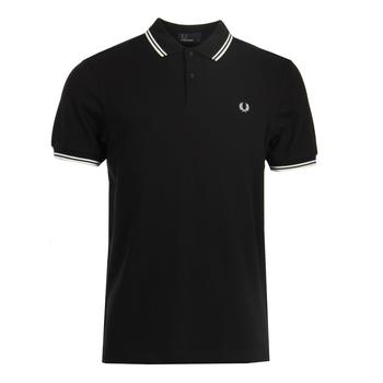 Fred Perry | Fred Perry Twin Tipped Polo Shirt - Black / Porcelain / Porcelain商品图片,