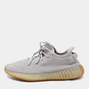 推荐Yeezy x Adidas Grey Knit Fabric Boost 350 V2 Sesame Low Top Sneakers Size 44 2/3商品