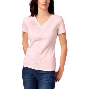 推荐Karen Scott Womens Cotton Collared Polo Top商品