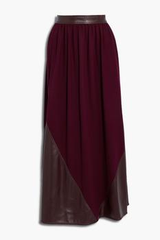 ROKSANDA, ROKSANDA | Pola faux leather-paneled wool maxi skirt商品图片 3折