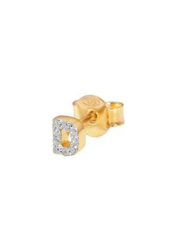 推荐D Initial 18kt gold-plated single stud earring商品