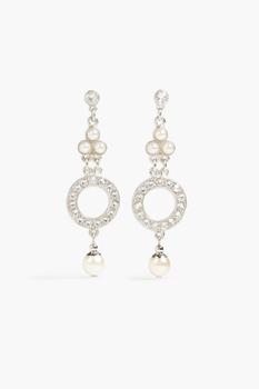 商品Silver-tone, crystal and faux pearl earrings图片