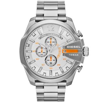 diesel手表, Diesel | Men's Mega Chief Silver-Tone Stainless Steel Chronograph Bracelet Watch, 51mm商品图片 6折