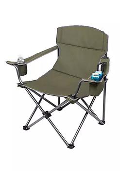 商品Internet's Best Green Padded Camping Folding Chair with Cooler Bag图片