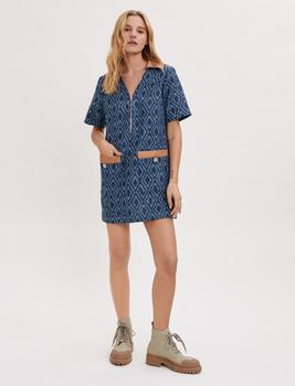 maje正品, Maje | Denim-effect jacquard dress商品图片 5折