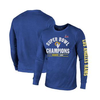 Majestic, Majestic | Men's Threads Royal Los Angeles Rams 2-Time Super Bowl Champions Always Champs Tri-Blend Long Sleeve T-shirt商品图片 7.4折