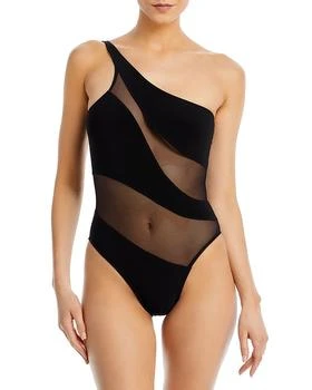 Norma Kamali | Mio Snake Mesh One Shoulder One Piece Swimsuit,商家Bloomingdale's,价格¥1684